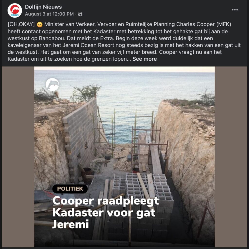 Post van Dolfijn nieuws, over Cooper, Curacao, Bandabou en Jeremi, Curaçao Westkust Gangsters